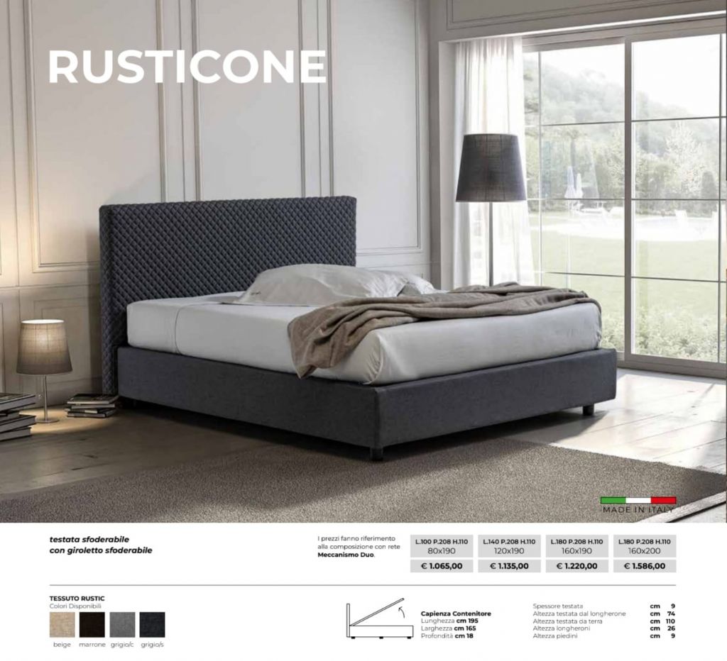 LETTO CONTENITORE RUSTICONE